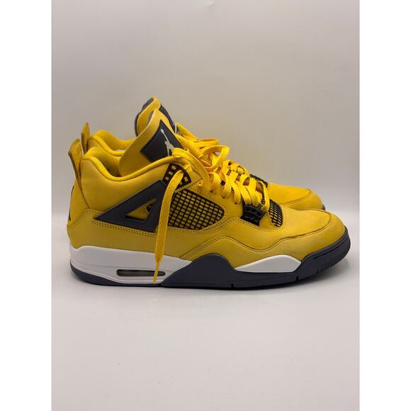 NIKE AIR JORDAN 4 Retro Lightning 2021 Tour Yellow Dark Blue Grey Sz 12 main image 4